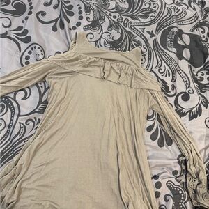 Grey peek a boo Shoulder Long Sleeve dress top